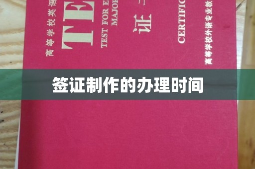 双清签证制作的办理时间