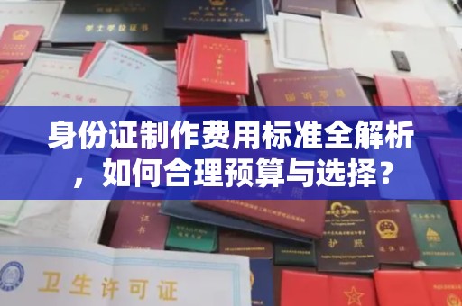 双清身份证制作费用标准全解析，如何合理预算与选择？