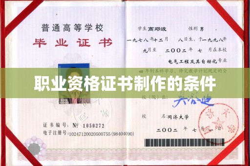 双清职业资格证书制作的条件