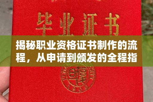 双清揭秘职业资格证书制作的流程，从申请到颁发的全程指南
